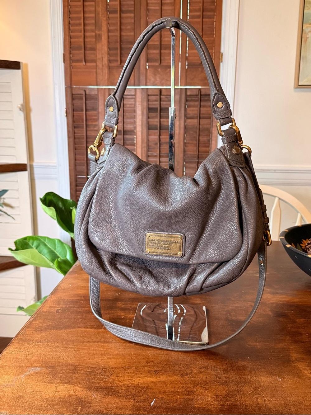 Marc by Marc Jacobs Standard Supply Workwear Gray Leather Hobo Crossbody Bag